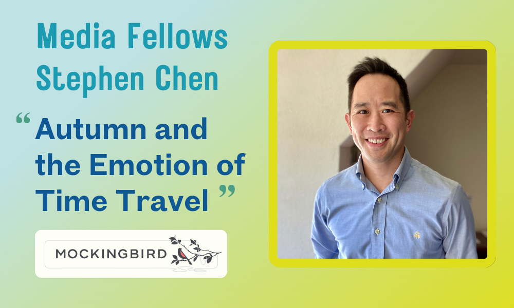 Headshot of Stephen Chen against a blue and green gradient background