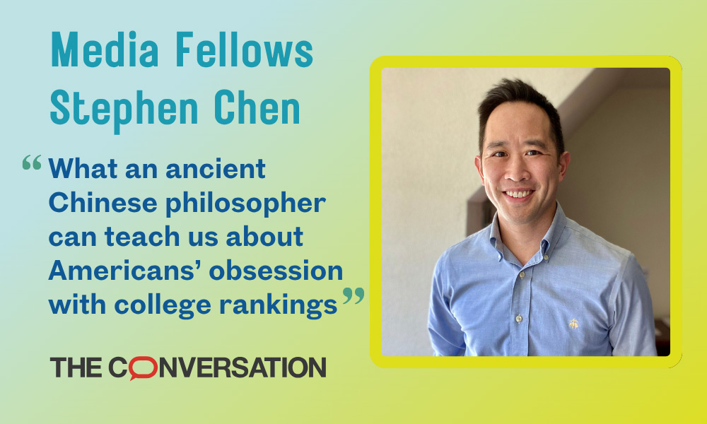 Headshot of Stephen Chen against a blue and green gradient background