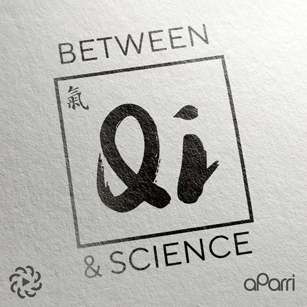Graphic image of Between Qi and Science podcast with Dr. Kin Cheung